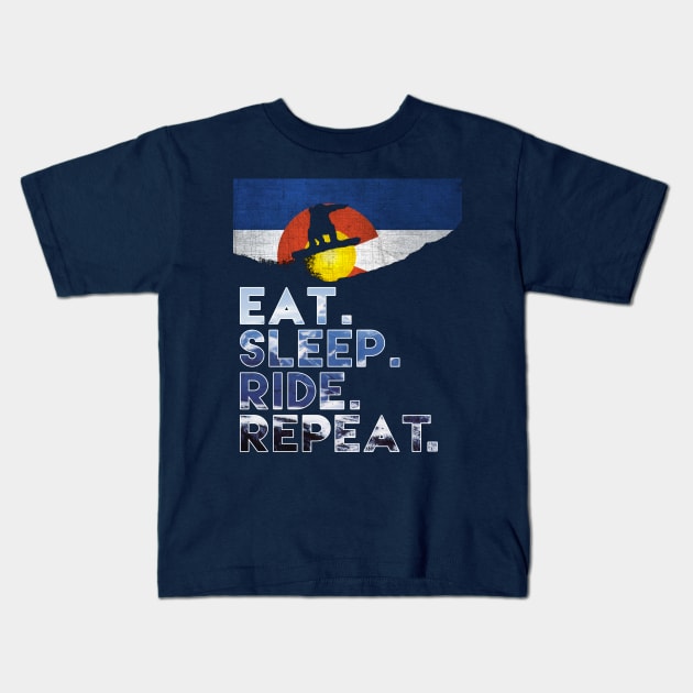 Eat.Sleep.Ride.Repeat Kids T-Shirt by Random77